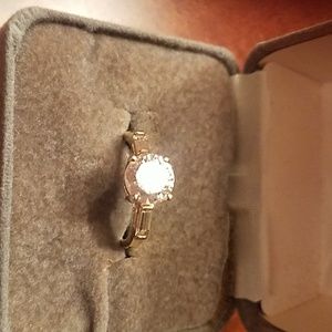 Diamonique Round Center Stone Ring